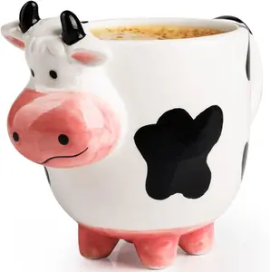 Cow Coffee Mug Stuff 15oz Ceramic Cup - Cow Shaped Face & Udder Coffee Mug - 450 ml