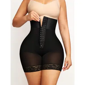 Super High Waisted Shapewear Shorts for Women Tummy Control Butt Lifter Fajas Colombianas Front Hook Waist Trainer Body Shaper Plus Size Seamless Firm Compression Postpartum Underwear Snatched Silhouette Spring Dress Wedding Guest