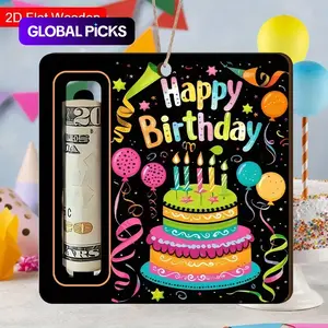 Birthday Money Holder, Creative Birthday Gift Positive Message Card with Happy Birthday Quotes & Cake Balloon Patterns, Surprise Gift for Family and Friends, Fun Party Cards #GLOBAL PICKS