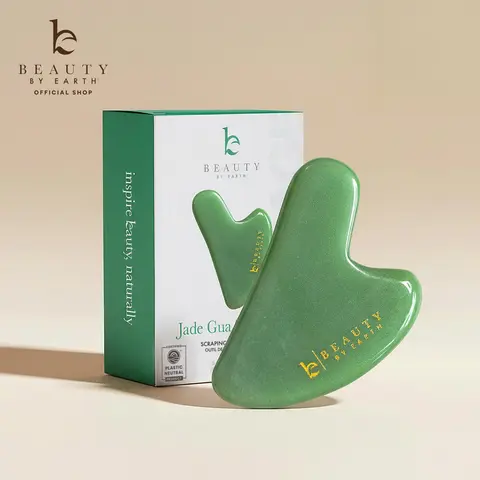 Beauty by Earth Jade Gua Sha - Facial Sculpting Natural Jade Tool for Contouring, Depuffing, and Relaxing Massage and Circulation For Refreshed Appearance