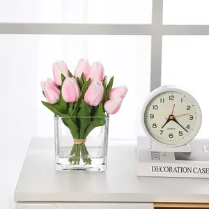 YJ-Garvee 12 Pcs Artificial Tulips Flowers with Real Touch, Lifelike Silk Tulip Stems for Vase - Perfect Home, Kitchen, Wedding Table Decor and Ideal Gift for Mother's Day, Easter, Valentine's Day, and Spring Decorations