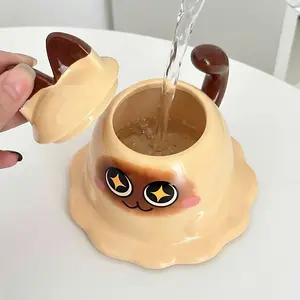 Creative Cat Mug with Lid and Handle, Thick Heat-Resistant Ceramic, Ideal for Coffee and Milk, Perfect Gift for Cat Lovers, Tumbler
