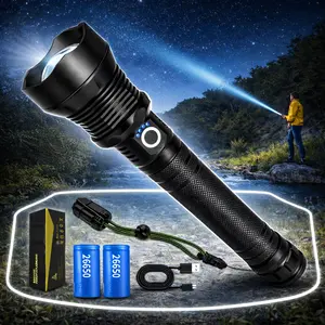 TAZTIR P70 Insanely Bright Flashlight, 10000mAh Rechargeable, Ultra Long Range Spotlight, 5 Modes, IPX7 Waterproof, Emergency Power Display Torch