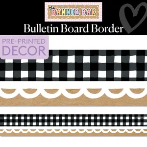 Signature Gingham Bulletin Board Border | Banner Bar