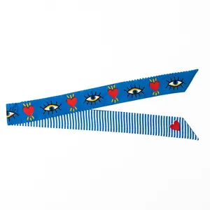 Camile Skinny Scarf Evil Eye Print