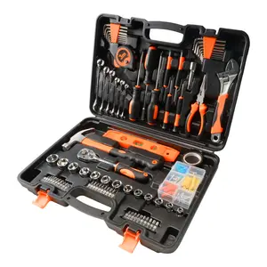 Tool Set, 141-Piece Home Repair Tool Kit for Men Women College Students,Household Basic Hand Tool Sets with Case for Home Maintenance and DIY Projects Orange Screwdriver