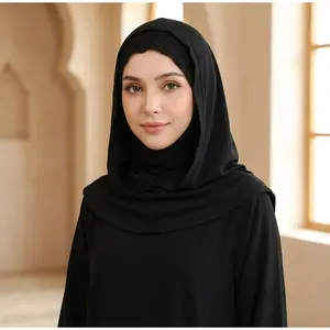 Elegant Muslim Headscarf, Comfortable Eid Headwear, Simple Fashion, High-Quality Double-Layered Hat Scarf, Essential for Ramadan