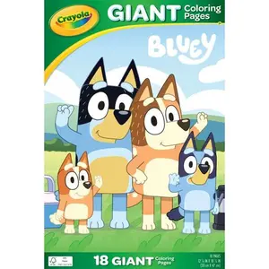 Crayola Bluey Giant Coloring Book Pages, 18 Coloring Pages, Bluey Crafts, Bluey Gifts for Kids, Ages 3+