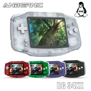 ANBERNIC RG 34XX 64Bit Retro Handheld Game Player 3.4-inch IPS Screen RG34XX retrogameconsole Video Gaming Players HD-Support TV Portable Game Console 3500mAh Gift Rg34Xx-Indigo