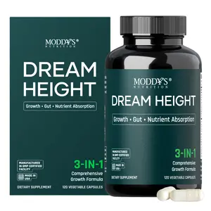 Moddy's Nutrition DreamHeight Growth Supplement for Kids & Teens, Bone, Immune & Sleep Support, Clinically Studied Formula, 120 Small Easy-to-Swallow Capsules