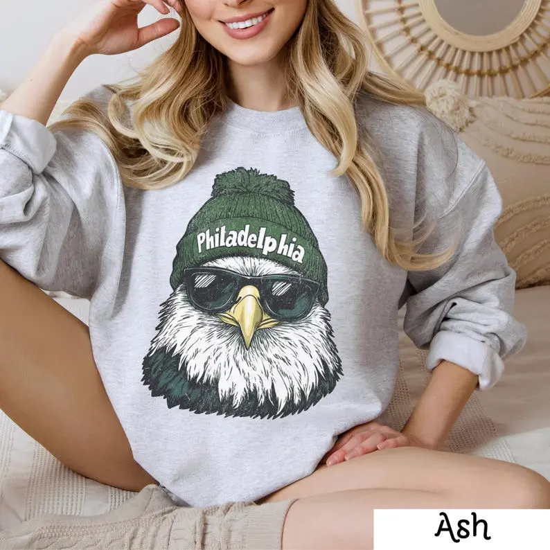 Vintage Philadelphl@ Football Sweatshirt, Trendy Fan Gifts, Game Day Crewneck, Retro Eagles Apparel, Team Wear, Trendy Gift, Football Fan