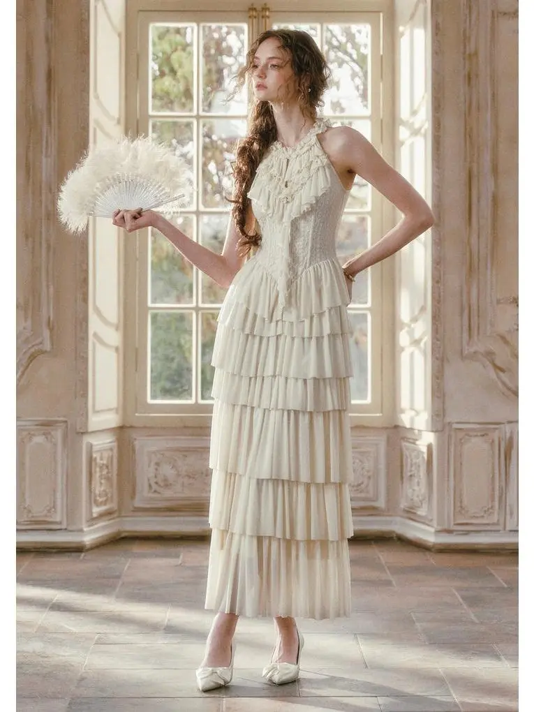Gilded Feather Fan Corset Dress