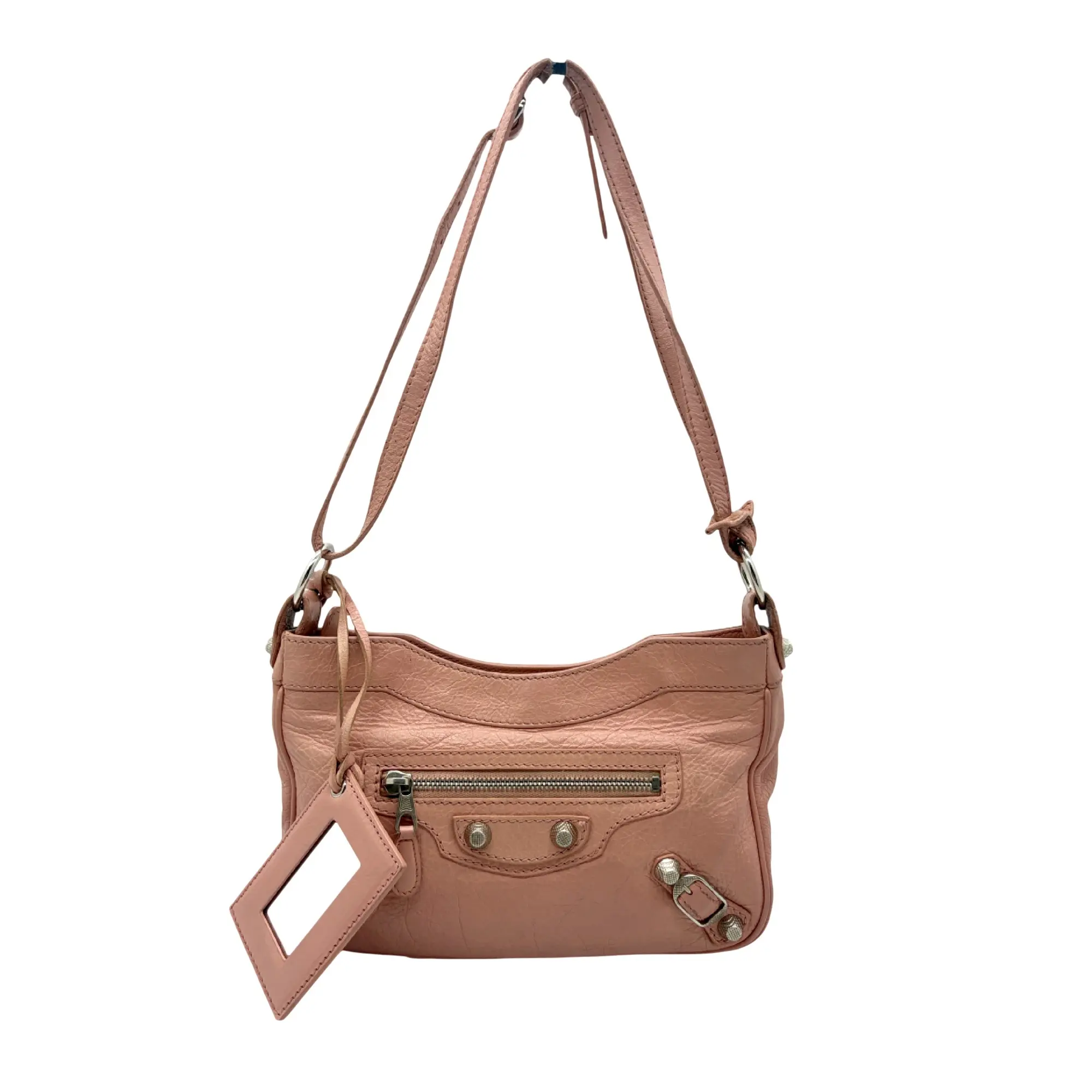 Pre-owned Balenciaga leather Shoulder Bags Lambskin Motocross Classic Hip Crossbody Bag (2260004592071)