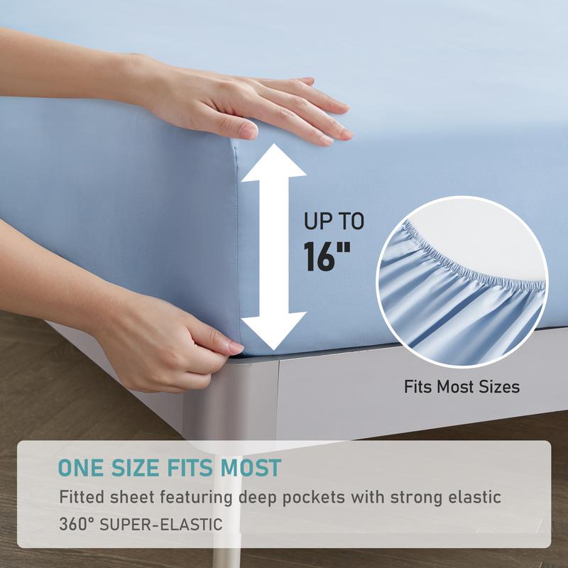 VIPfree FallFreshness Breathable & Cooling Sheets  Hotel Luxury Bed Sheet Set Extra Soft  Deep Pockets  Easy Fit Oeko Tex