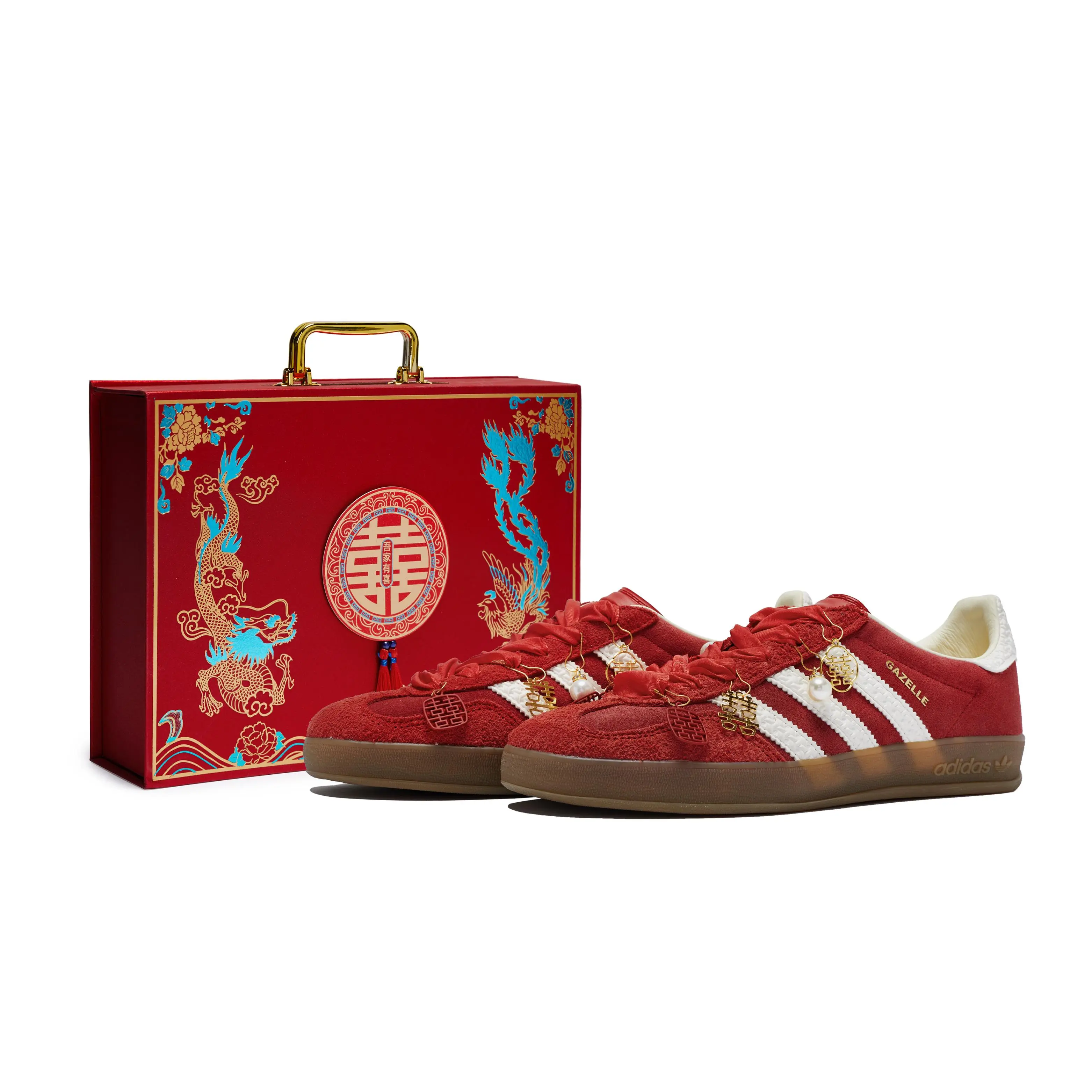 Adidas Originals Gazelle Indoor 811 Wedding Sports Shoes for Couples with Accessories - Maison Mihara Official House White Casual Footwear, Women's Flat Trainers