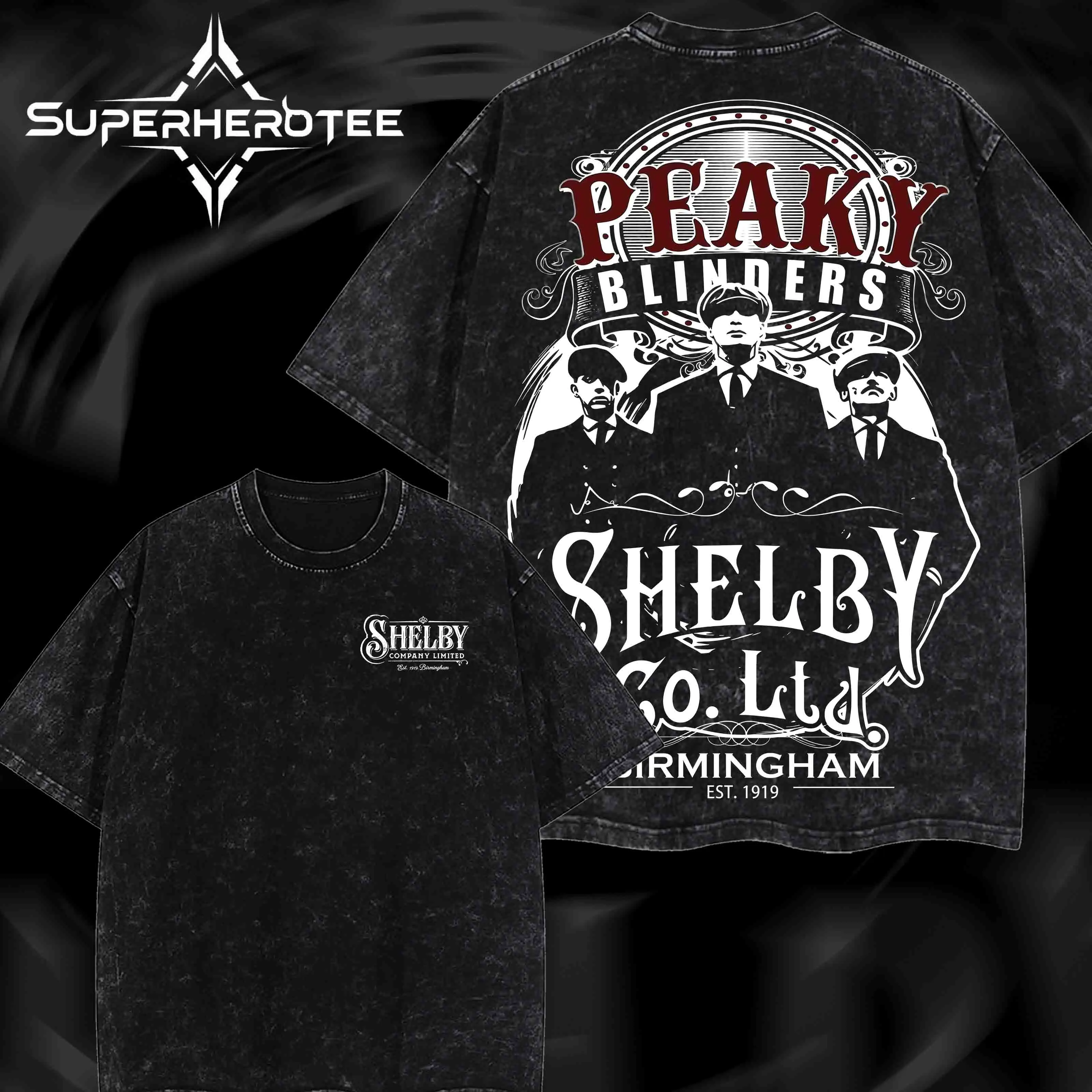 [ superhero tee ] Peaky Blinders Shelby Brothers Graphic Tee Washed – Tommy Shelby Arthur Shelby Poster Streetwear Retro Limited Shirt, By Order of the Peaky Blinders Gangster TV Series, Shelby Company Fan Apparel Heavy Cotton Oversized Hoodie Style Top