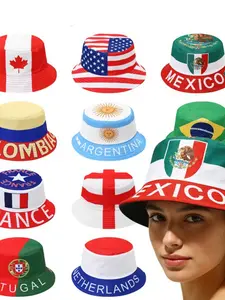 Digital Embroidered Flag Fisherman Cap, Soccer Fan Supporter Hat for Men Women, Breathable Bucket Hat for Outdoor Sports, Casual Hat, Digital Printed Hat