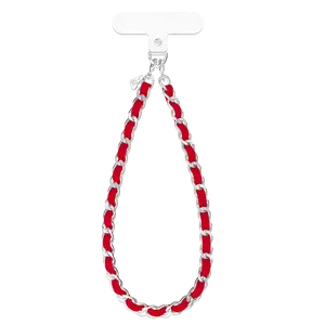 Red Leather Chain Phone Charm