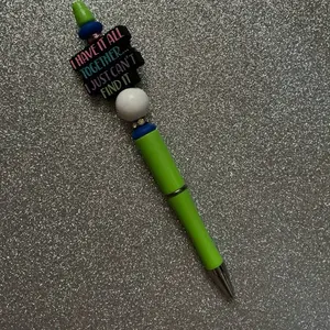 I Have It All Together… Beaded Pen – Lime Green