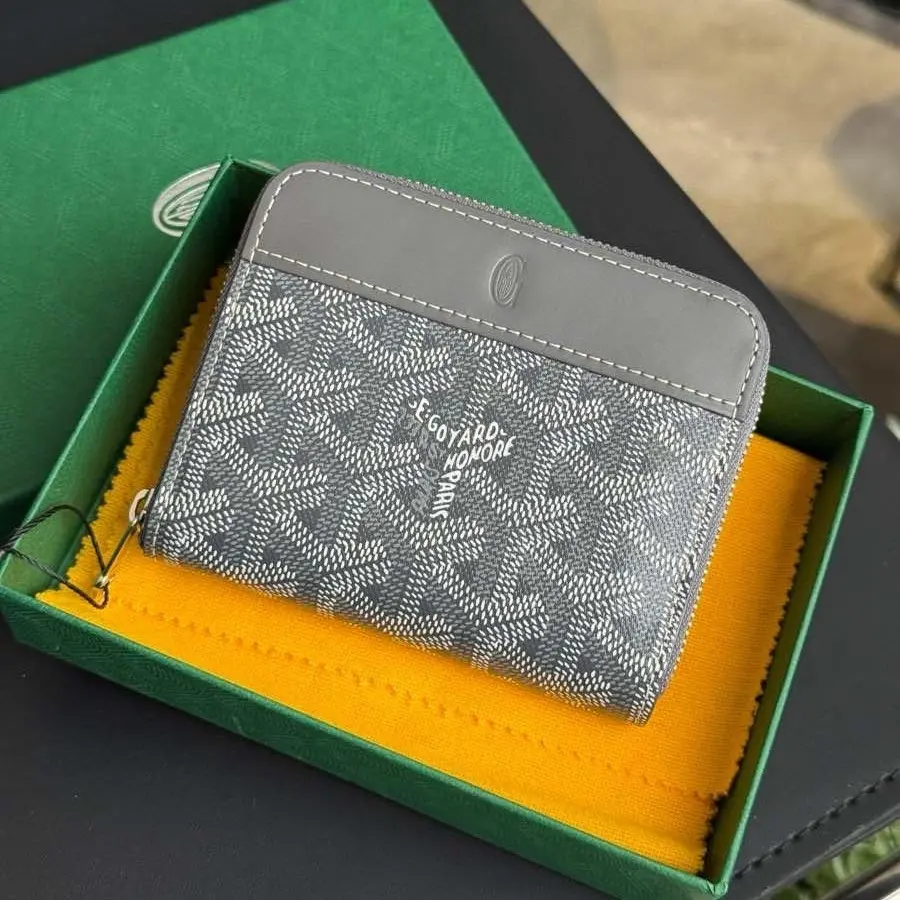 Pre-owned Goyard Grey Zipper Card Holder 2505303