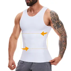 Men's Tummy Control Shirt,Compression Tank Top, Waist Trainer,High Stretch Seamless Shapewear Top,Shapewear Garment,body shaper
