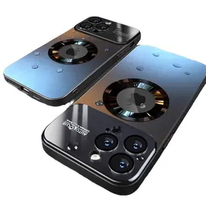 iP16pro Matte Magnetic Charging Case with Mirror Glass Protective Cover for 15/14/13/12max - Supplier Warranty Included