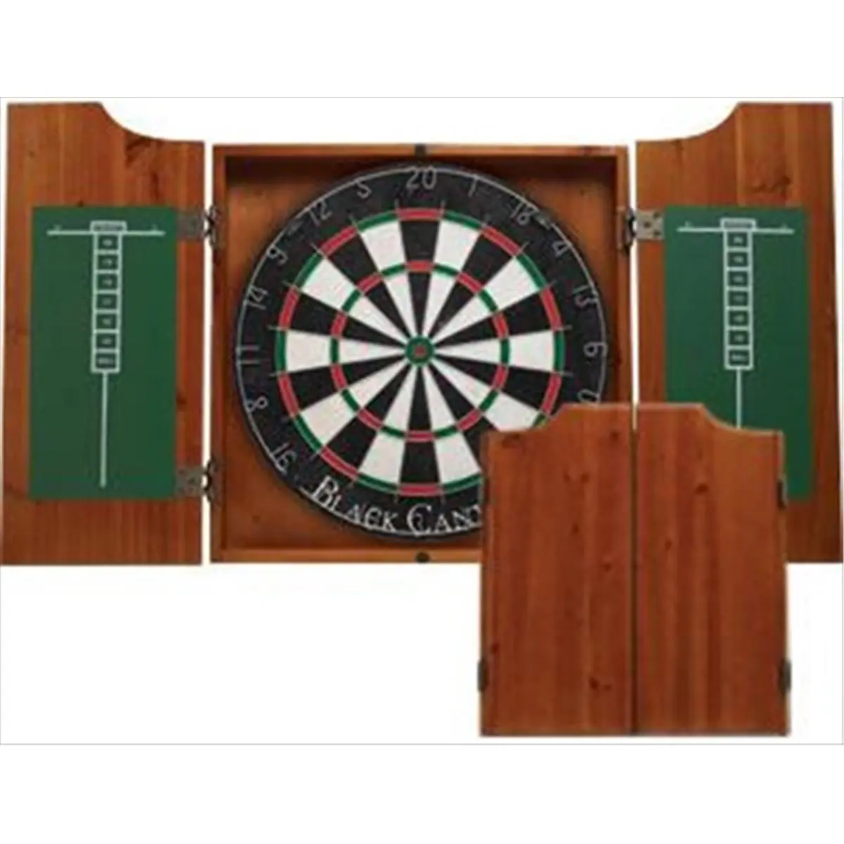 212 MAIN Official Finger-Mitered Wood Dart Cabinet (Model 40-0700) - MDF & Pine Construction, Honey Finish, Decorative Scoreboard Doors, Added Stability, 18.5w x 18.5h x 2d in, 8.4lbs, for Game Room Indoor Leisure Use, Cabinets, 18.5 W X 18.5 H X 2 D In