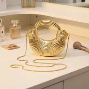 Creative Noodle Acrylic Shoulder Bag for Women Evening Clutch Purse Crescent Mini Handbag with Top-Handle for Party & Wedding