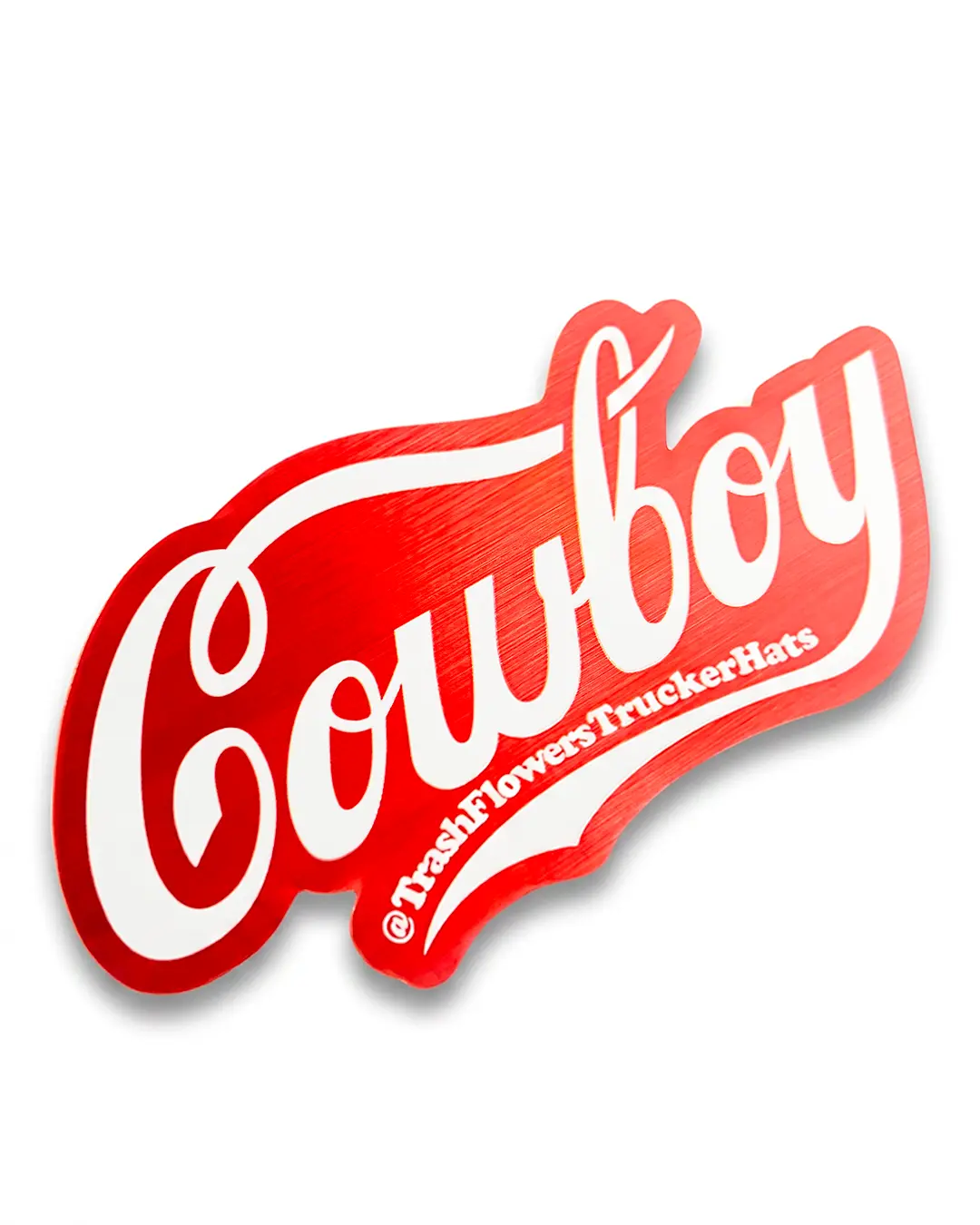 Coca-Cola Cowboy Brushed Aluminum Bumper Sticker