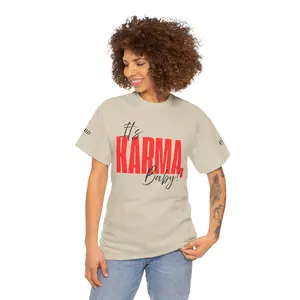 It’s Karma, Baby” Women’s Empowerment Graphic T-Shirt | Spiritual Karma Tee | Motivational Statement Shirt