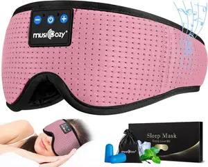 MUSICOZY Sleep Mask with Bluetooth 5.4 3D Sleep Headphones, Ultra-Thin Stereo Speakers, Ergonomic Eye Design, Breathable & Light Blocking, Noise Cancelling, Adjustable & Comfortable for Side Sleepers, Travel, Office, Yoga, Gifts, Stress Relief