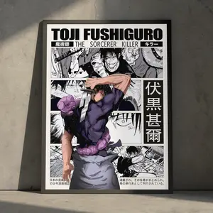 Jujutsu Kaisen Anime Manga Poster Art Print, JJK Toji Fushiguro Vintage Minimalist Japanese Wall Decor Artwork, Poster Gifts - Unframed