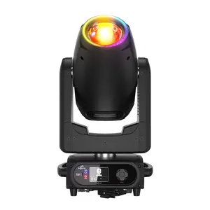 SHEHDS 300W LED Moving Head Light, Beam&GOBO&Wash 3in1, 55000 lx/5m, 5-Prism Effect, Frost Effect, 7-Slot GOBO Wheel, 9-Colors, 7-Gobos Rotating, DMX512 for Party, Show, School, Stage Show