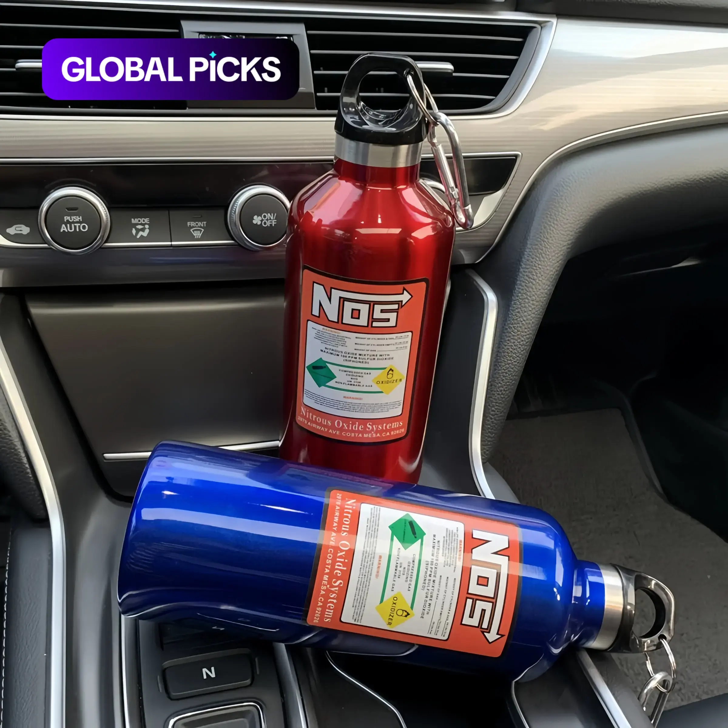 Car NOS Water Bottle, 1 Count 500ML Stainless Steel Water Bottle, Car Water Cup, Car Interior Accessories for Men & Women #GLOBAL PICKS