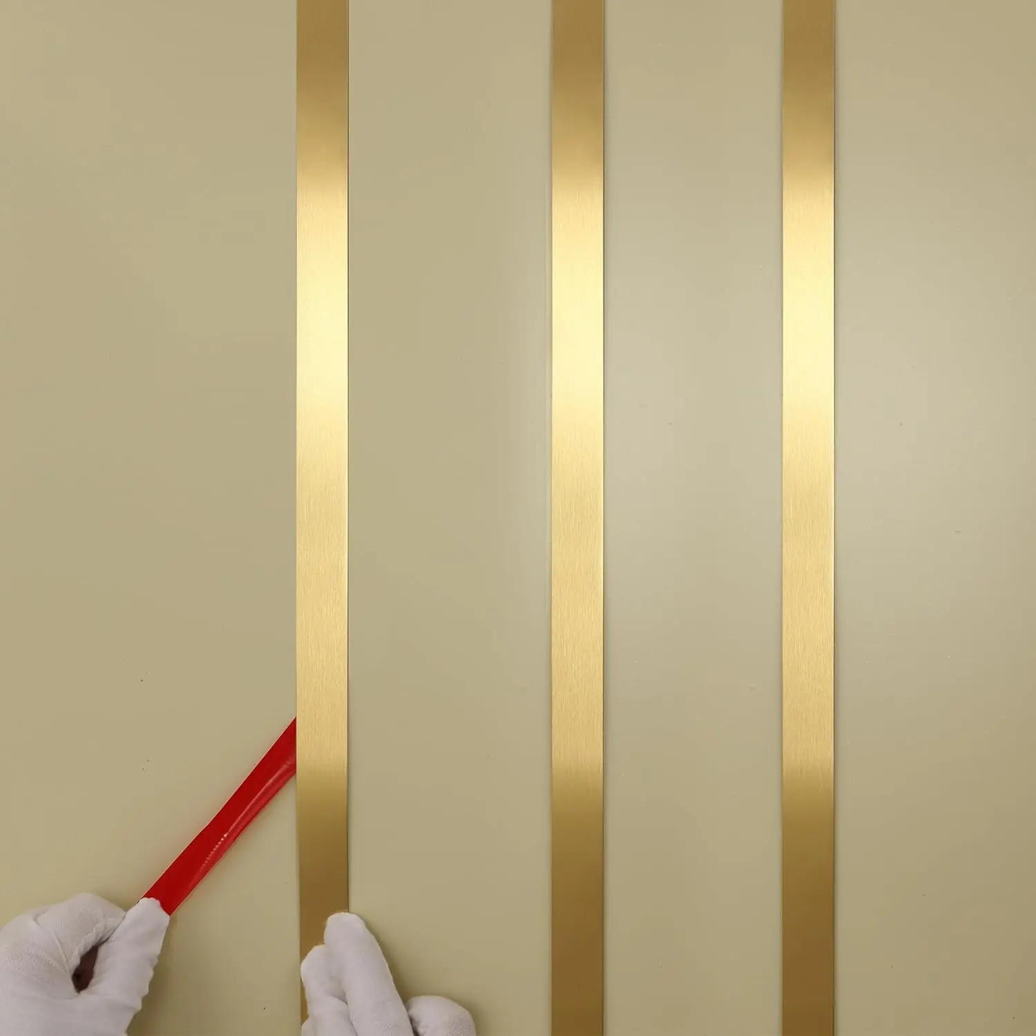 201 Stainless Steel Flexible Peel-and-Stick Molding Trim - 16.4ft x 0.4in, Metallized Brushed Finish, High Adhesion, Durable, Beginner-Friendly, Low-Cost, Manufacturer Warranty, for Mirror Frame, Fireplace, Doors | Home DIY Wall Trim