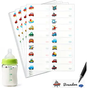 Name Labels for  Stuff , 400 count Name Tags Stickers, Self-Laminating Write-On   Bottle Labels,  Washable Names Tag Stickers for Classroom School Essentials Supplies