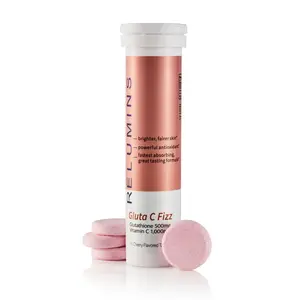 RELUMINS Gluta C Fizz - Cherry Flavored Glutathione & Vitamin C Effervescent Tablets - 15 Tablets for Radiant Skin - 500mg Glutathione & 1000mg Vitamin C - Natural Cherry Flavor - United States Made