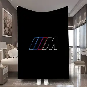 1Pc BMW M Series Performance Logo digital pattern printed blanket Soft warm blanket Suitable for bedrooms, guest rooms, living rooms, student dormitories, car sofas, and travel multifunctional blanket Suitable for all seasons Ideal for gift giving