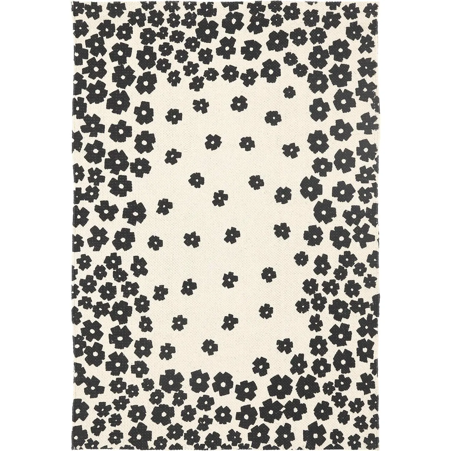 Superior 100% Cotton Printed Wildflower Area Rug, 2' x 3', Cream