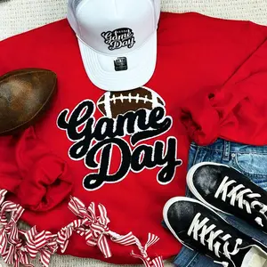 Black Game Day Football Chenille Patch
