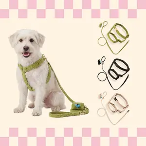 THE LICKER STORE Teddy Adjustable H Harness and Leash Walk Set with Poop Bag Pouch for Dogs