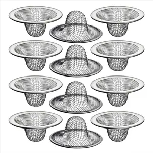 12PCS 2.125Inch Top / 1Inch Basket- Mesh Sink Drain Strainer Hair Catcher for Bathroom Sink, Utility, Slop, Laundry, RV