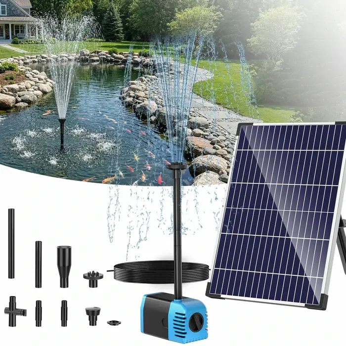 POPOSOAP Backyard Water Upgrade 12W Solar Water Pump – Solar Powered Water Feature System for Garden & Outdoor Use