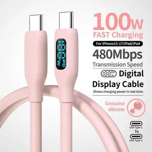 100w USB-C Fast Charging Digital Cable, 6ft/10ft Type-C Data Sync Wire, Compatible with Macbook, iPad, Galaxy Smartphone, iPhone 15-17 Plus Pro Max, Electronic
