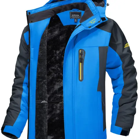 MAGCOMSEN Men's Clothing Fitted Winter Waterproof Fleece-Lined Snow Ski Parka Coat - Long Sleeve, Zip Closure, 5-Pocket Carry, Hunting Outdoor Guys Gifts Jacket,sohochic