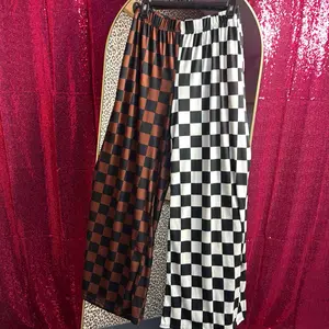 Checker Vs Checker Split Decision Pants Ribbed Material, Alternative, Vintage, Retro, Trendy,