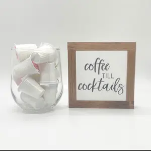 Coffee till Cocktails sign, Coffee sign,  coffee bar decor, small wood sign, dink station decor, kitchen decor, coffee lover gift, Wooden Housewarming, bar cart, home decor,