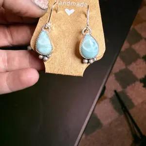 Larimar dangly earrings