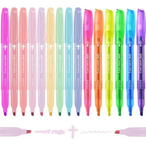 Highlighters Assorted Colors with Verses, Chisel Tip Colored Highlighter Markers Bulk Fluorescent, Dry Quick Bright Colors,  for  Study Journaling, 15 pack