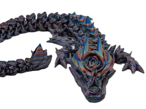 3D Printed Rose Fidget Dragon - Multi Colors, Highly Detailed and Fidget-Friendly